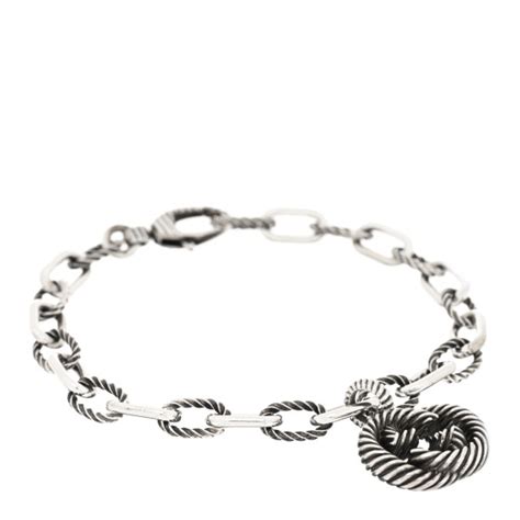 gucci silver brilliant interlocking charm bracelet